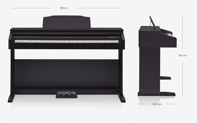 Electric sales piano size